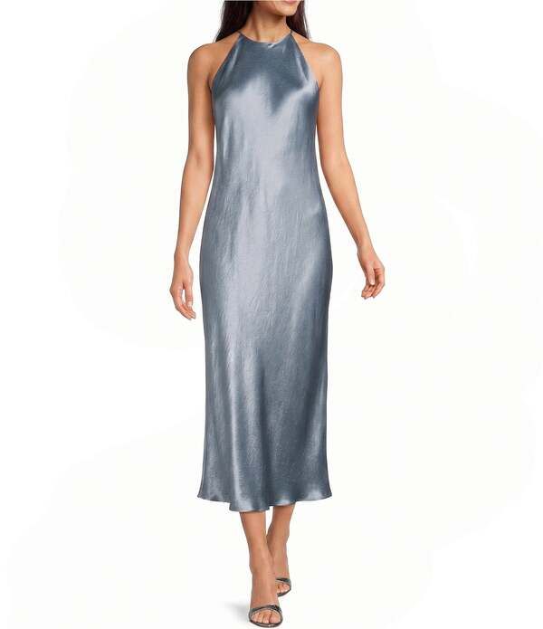 マレーラ レディース トップス ワンピース ミディ シルク ノースリーブ ホルター Marella Mllorigine Sleeveless Halter Neck Silk Slip Midi D