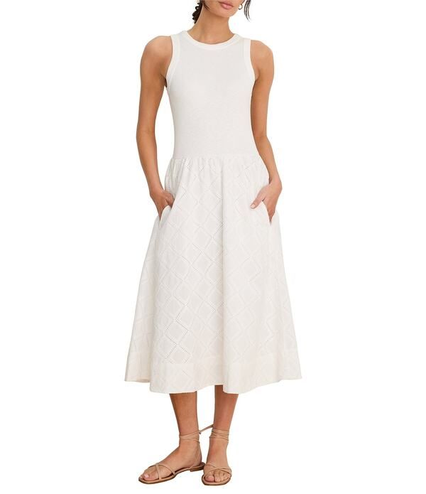 ニックアンドゾー レディース トップス ワンピース ミディ NIC ZOE Sofia MixedMediamond Eyelet Fit Flare Midi Dress Paper White ホ 40,170円