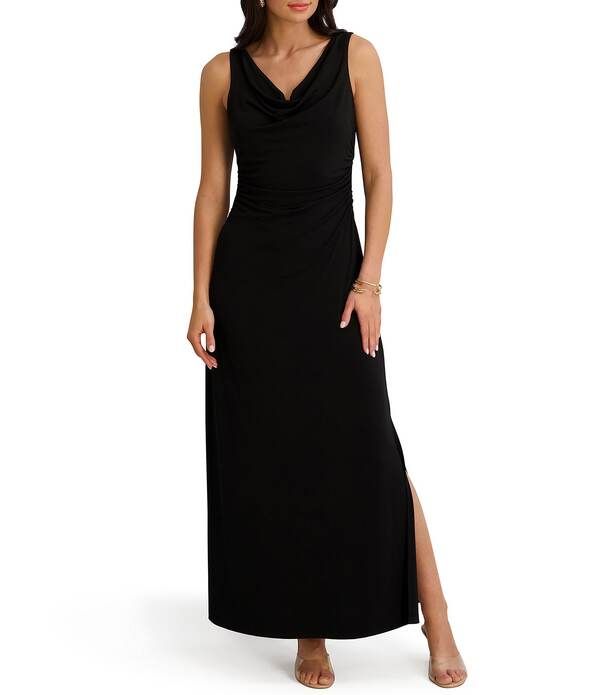 ケンジー レディース トップス ワンピース ノースリーブ マキシ Kensie Stretch Cowl Neckline Sleeveless Maxi Dress Black ブラック
