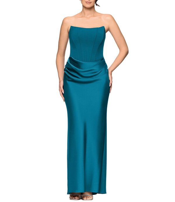 ベッツィアンドアダム レディース トップス ワンピース ドレープ スパンコール ストラップレス ノースリーブ Betsy Adam Sequin Straplessleeveless Draped W