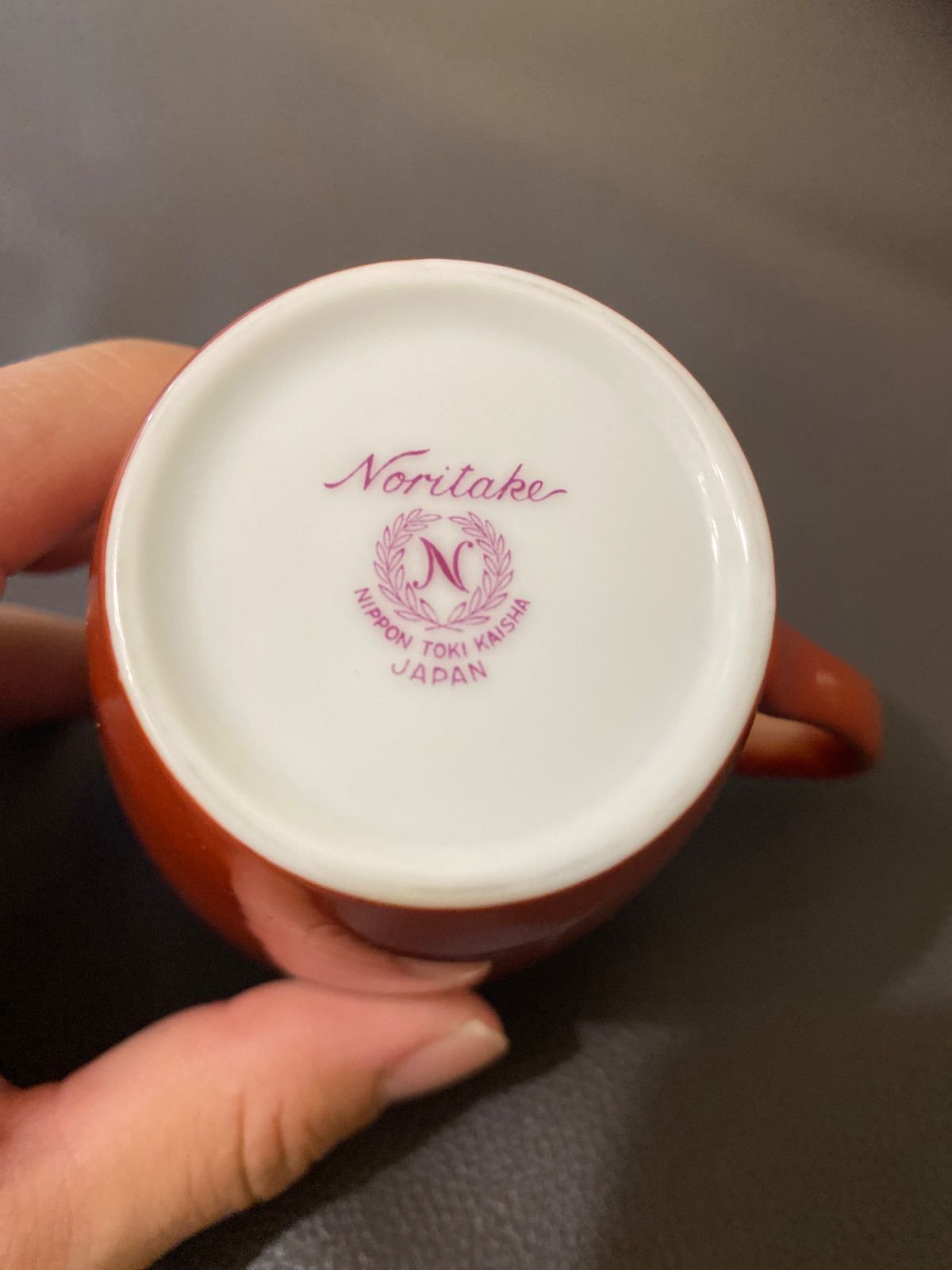希少・裏印】オールドノリタケ 朱地白菊 花瓶＆マグカップ 2点 昭和