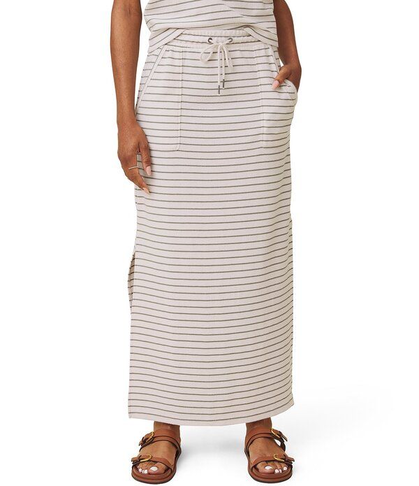 スプレンディット レディース ボトムスカート Splendid Kennedy Coordinating Stripe Skirt OakEucalyptus ストライプ