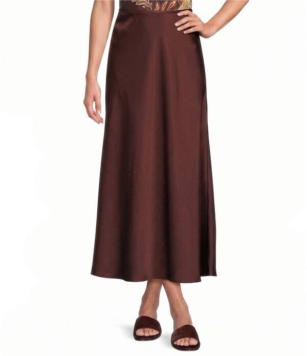 アントニオ メラーニ レディース ボトムスカート A ライン サテン マキシ Antonio Melani BellaLine Coordinating Satin Maxi Skirt Raisin