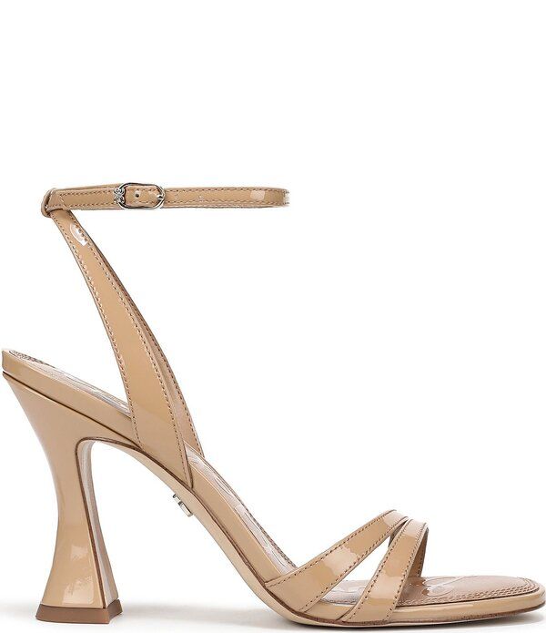 サムエデルマン レディース シューズ サンダル レザー Sam Edelman Junie Patent Leather Strappy Square Toe Dressandalsienna Tan