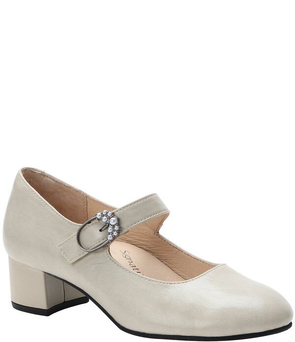 アレグリア レディース シューズ パンプス レザー ヒール Alegriameliah Leather Block Heel Mary Jane Pumps Ivory アイボリー