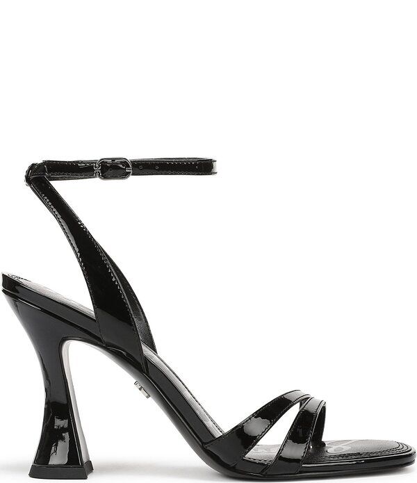 サムエデルマン レディース シューズ サンダル レザー Sam Edelman Junie Patent Leather Strappy Square Toe Dressandals Black ブラ