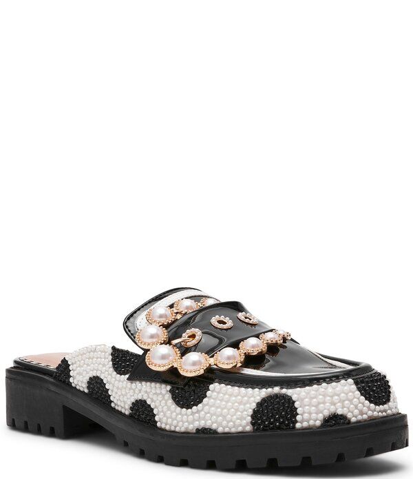 ベッツィジョンソン レディース シューズ サンダル ドット柄 ドット ローファー Betsey Johnson Barton Polka Dot Pearl Ornament Buckle Loafe 25,776円