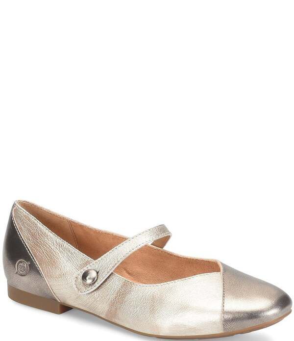 ボーン レディース シューズ パンプス カラーブロック レザー Born Pandora Colorblock Leather Mary Jane Flats Light GoldBronze ゴール