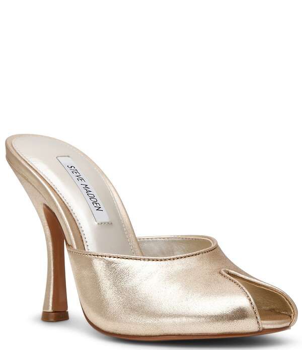 スティーブ マデン レディース シューズ サンダル レザー Steve Madden Jules Leather Peep Toe High Stiletto Dress Mule Sandals G