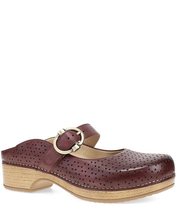 ダンスコ レディース シューズ サンダル レザー Dansko Blaire Perforated Leather Mary Jane Clogsangria
