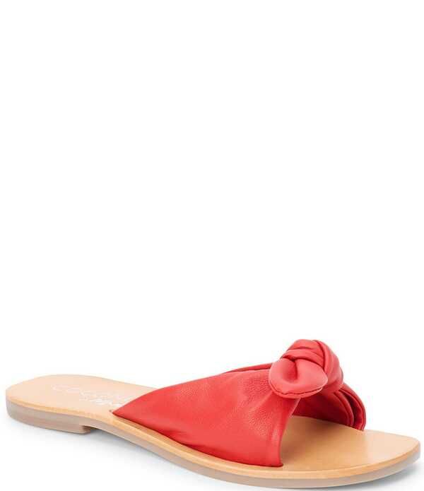 マチス レディース シューズ パンプス サンダル レザー Matisse Mackenzie Leather Bow Knot Slide Sandals Red レッド