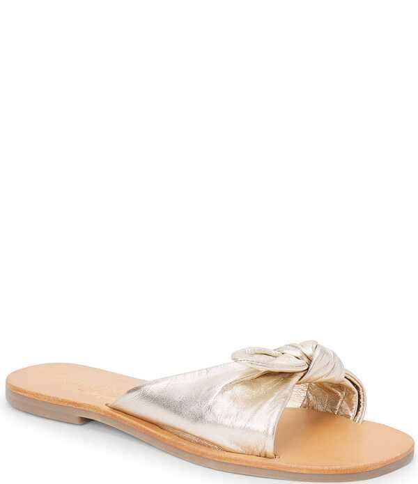 マチス レディース シューズ パンプス サンダル レザー Matisse Mackenzie Leather Bow Knot Slide Sandals Gold ゴールド