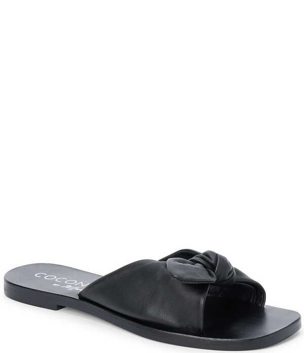 マチス レディース シューズ パンプス サンダル レザー Matisse Mackenzie Leather Bow Knot Slide Sandals Black ブラック
