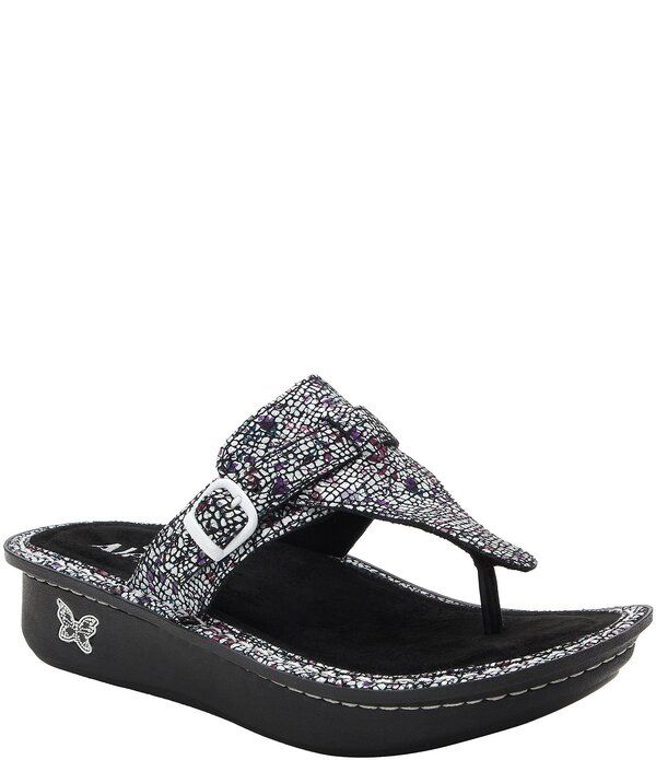 アレグリア レディース シューズ サンダル プラットフォーム プリント レザー ヒール Alegria Kennedi Lizard Print Leather Thong Platform Heel