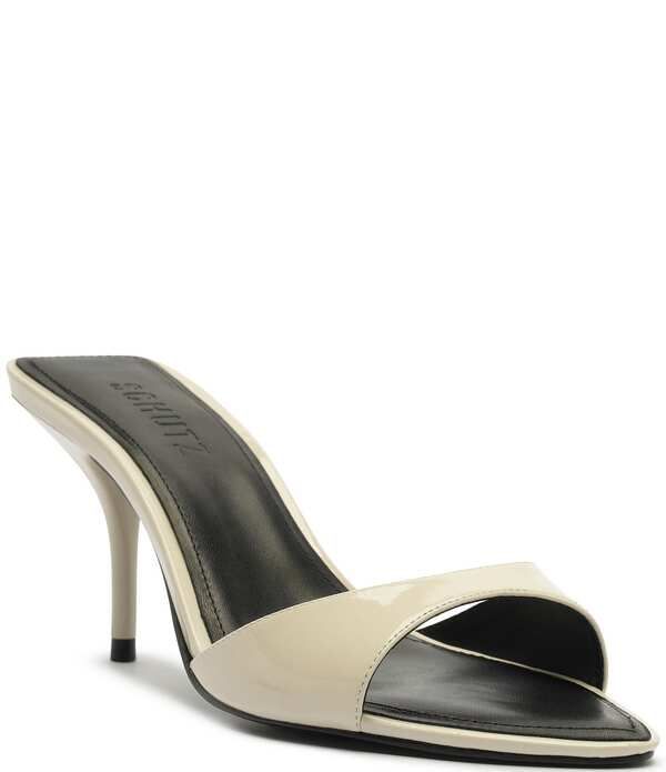 シュッツ レディース シューズ サンダル レザー Schutz Elodie Patent Leather Pointed Toe Dressandalsugar White ホワイト