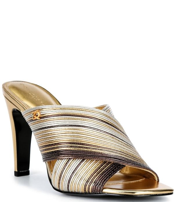 ダナキャラン レディース シューズ パンプス トール Donna Karan Breigh Metallic Dresslides Dark CopperWhite Gold ホワイト