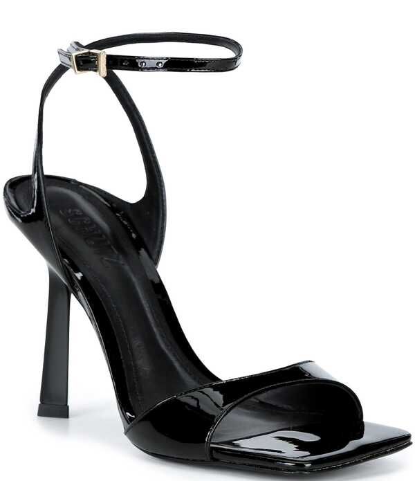 シュッツ レディース シューズ サンダル レザー Schutz Ciara Patent Leather Square Toed Pumps Black ブラック