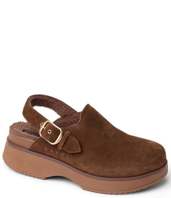 リーフ レディース シューズ ヒール プラットフォーム スエード Reef Womens Vista Skye Rosa Suede Faux Fur Lined Slingback Platform