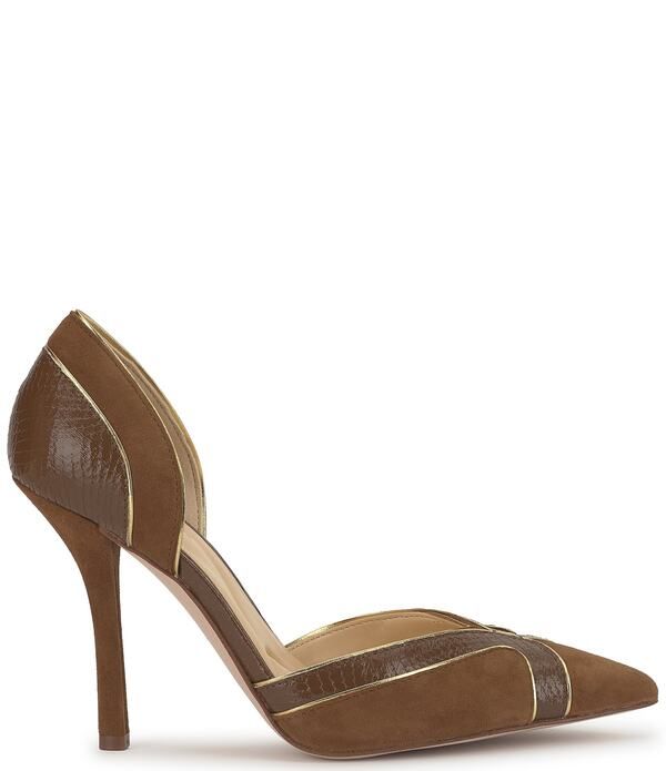 ジェシカシンプソン レディース シューズ ヒール スエード Jessica Simpson Vuley Suede Snakembossed Trim dOrsay Pumps Light Hicko