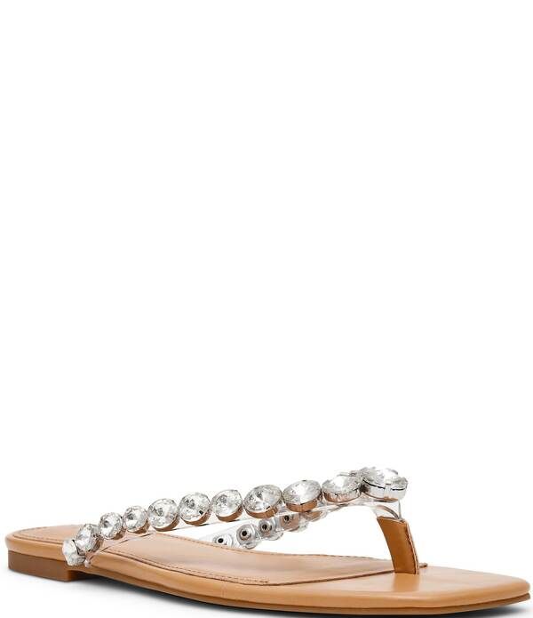 スティーブ マデン レディース シューズ サンダル Steve Madden Marble Rhinestonembellished Flathong Sandal silverMulti シルバー