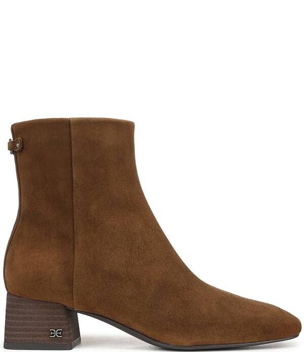 サムエデルマン レディース シューズ ブーツ・レインブーツ スエード Sam Edelman Paige Suede Square Toe Dress Booties Warm Nutmeg