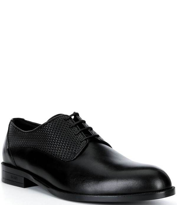 ヒューゴボス メンズ シューズ オックスフォード ダービー レース Hugo Boss Mens TayilaceUp Derby Oxfords Black ブラック
