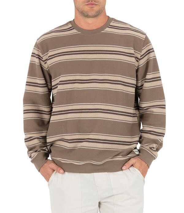 ハーレー メンズ アウター パーカー・スウェット 長袖 Hurley Hacienda LongSleeve Striped Crew Pullover Woodside ストライプ