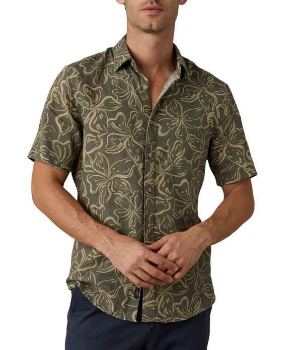 ファレティ メンズ トップス シャツ フラワー柄 プリント リネン フラワー Faherty Linen Blend Floral Breeze Printed Short Sleeve Button
