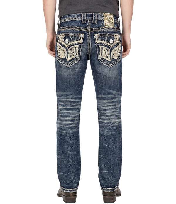 ロックリバイバル メンズ ボトムス デニムパンツ ジーンズ Rock Revival Eydan Straight Fit FlapPocket Jeans Dark Blue ブルー 40,170円