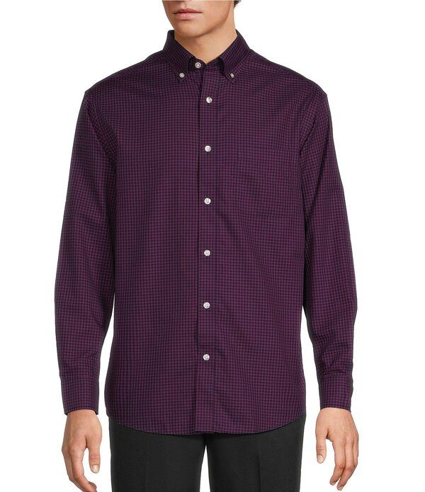ラウンドトゥリーアンドヨーク メンズ トップス シャツ ギンガムチェック トール ギンガム Gold Label Roundtree Yorke Big Tall NonIron Gingham Tw