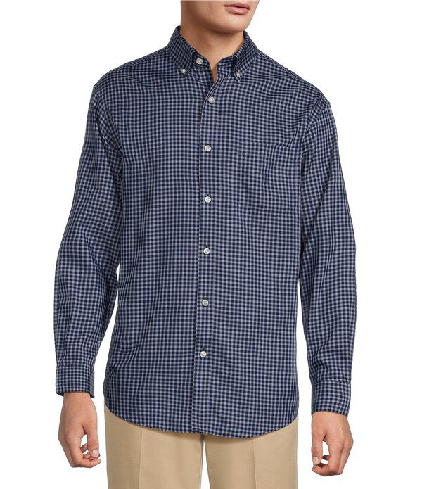ラウンドトゥリーアンドヨーク メンズ トップス シャツ トール Gold Label Roundtree Yorke Big Tall NonIron Small Plaid Twill Sport