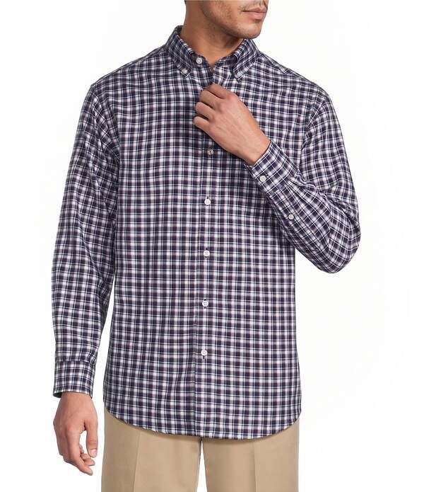 ラウンドトゥリーアンドヨーク メンズ トップス シャツ トール Gold Label Roundtree Yorke Big Tall NonIron Medium Plaid Twill Sport