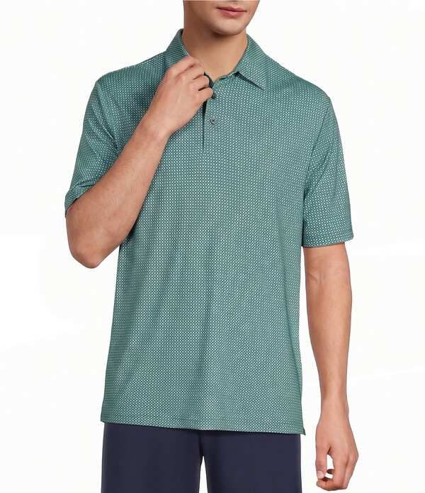 ラウンドトゥリーアンドヨーク メンズ トップス シャツ プリント Roundtree Yorke Performance Geo Print Polo Dark Green グリーン