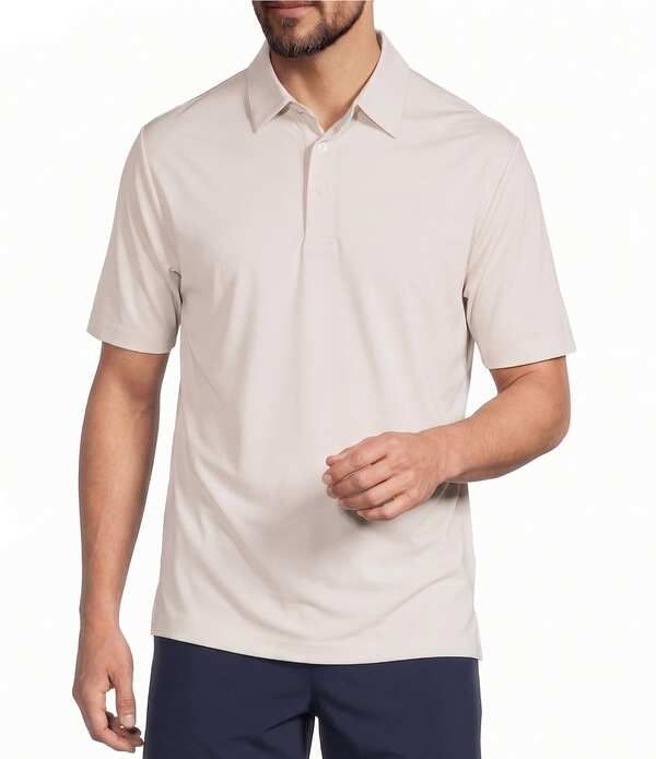 ラウンドトゥリーアンドヨーク メンズ トップス シャツ トール Roundtree Yorke Big Tall Performance Solid Short Sleeve Polo Cream ク