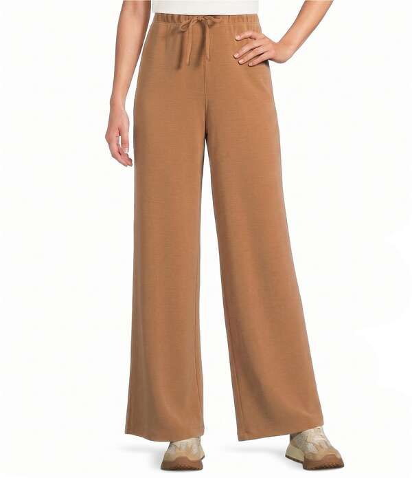 スパンク レディース ボトムス カジュアルパンツ ワイドレッグ ニット SPANX Coordinating Faux Sandwashed High Rise Wide Leg Knit Pants