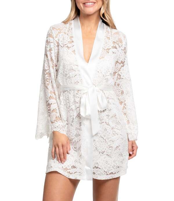 インブルーム レディース アンダーウェア ナイトウェア レース In Bloom By Jonquilong Sleeve Shawl Collar Lace Bridal Short Wrap Ro
