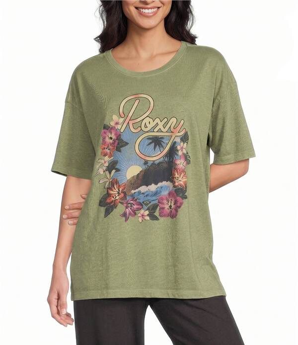ロキシー レディース トップス シャツ Roxy Surfin Short Sleeve TShirt Sage セージ