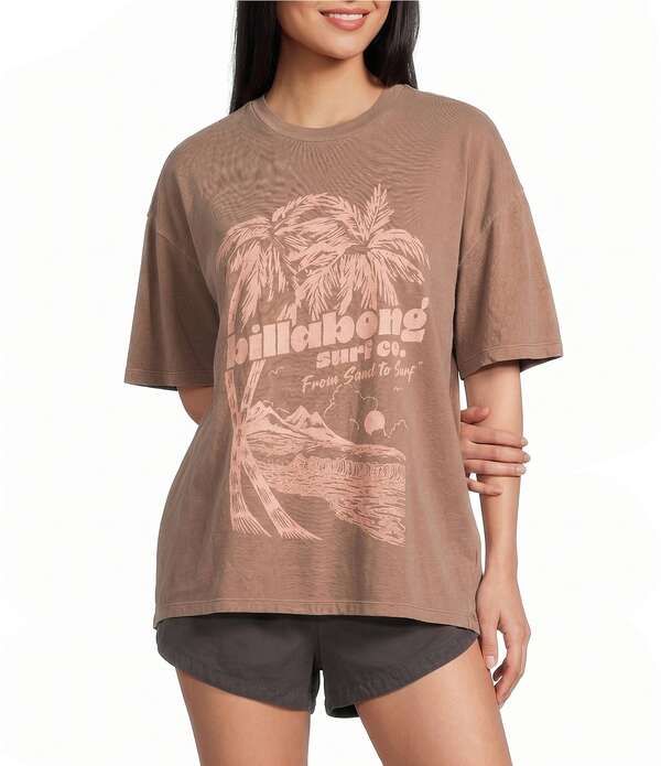 ビラボン レディース トップス シャツ Billabong Sand To Surf Short Sleeve TShirt Brown Stone ブラウン
