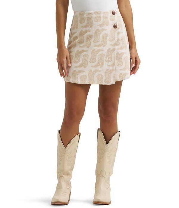 ラングラー レディース ボトムスカート ブーツ WranglerRetroR BootPatterned Jacquard Skirt White ホワイト 14,414円