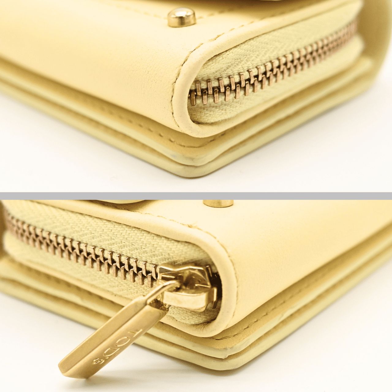 TOD’S トッズ Tタイムレス ミニウォレット レザー イエロー 財布 黄色 コンパクトウォレット (32206)