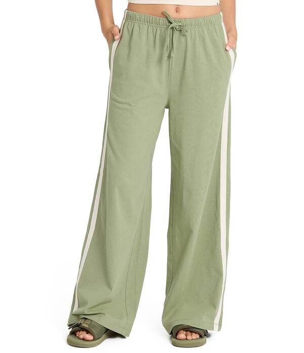 ビラボン レディース ボトムス カジュアルパンツ ワイドレッグ ニット Billabong Wave Stamp Wide Leg Knit Pants Army Green グリーン