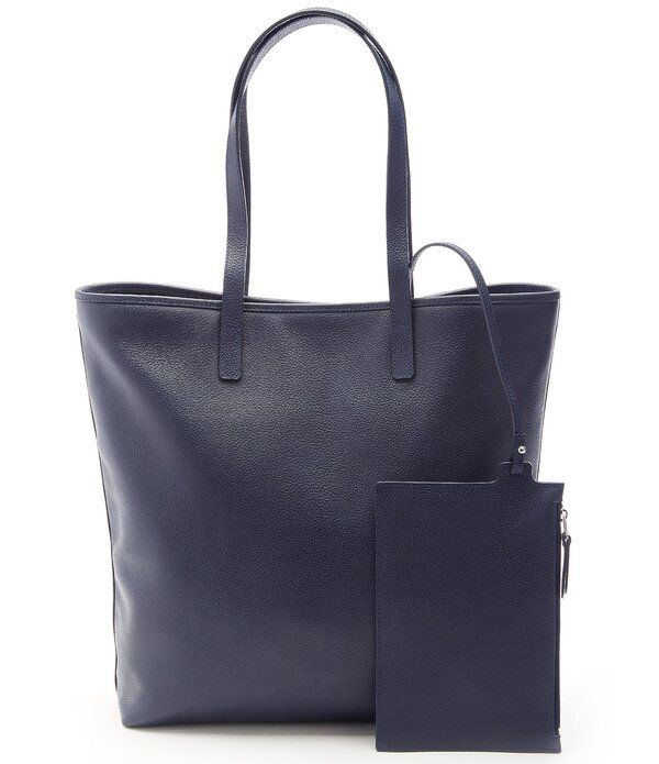 ロイス レディース バッグ トール Royce New York Pebbled Grain Tall Tote Bag with Wristlet Navy ネイビー