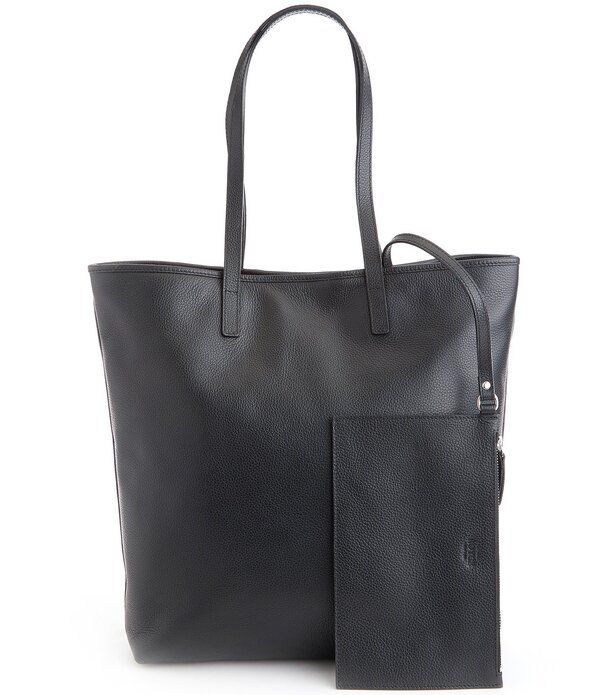 ロイス レディース バッグ トール Royce New York Pebbled Grain Tall Tote Bag with Wristlet Black ブラック