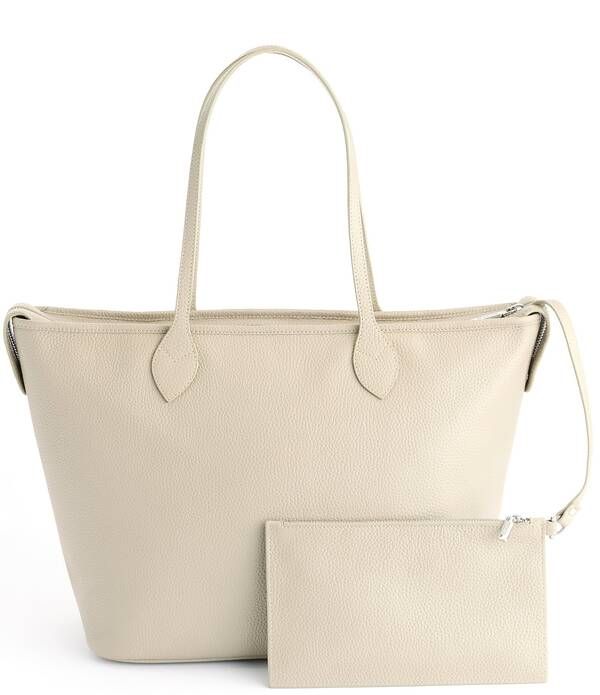ロイス レディース バッグ ROYCE New York Pebbled Grain Wide Tote Bag with Wristletaupe トープ