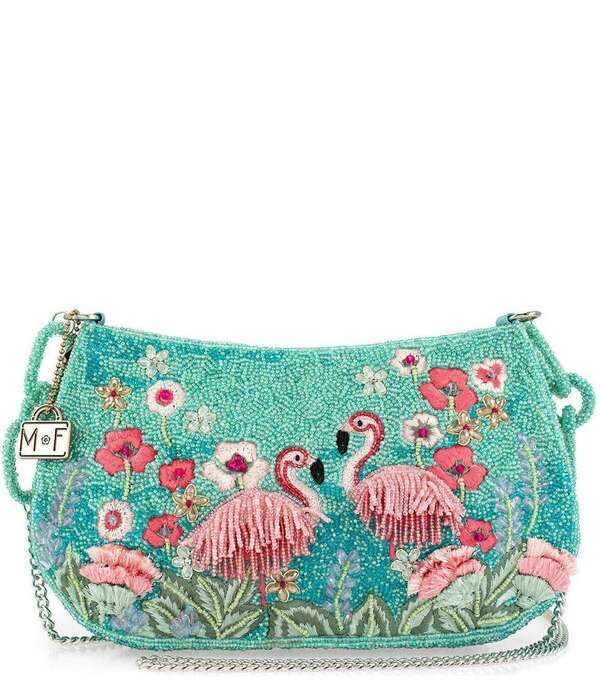 メリーフランセス レディース バッグ フリンジ Mary Frances Flirty Flamingos Beaded Fringe Crossbody Bag Blue ブルー