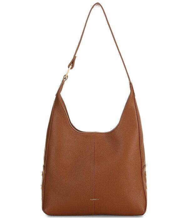 ハミット レディース バッグ レザー Hammittimedium Pebbleather Gold Stud Shoulder Bag Mahogany Pebble ゴールド