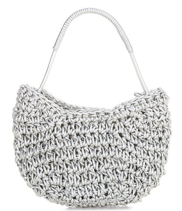 アンナアヴァ レディース バッグ ミニ Anna Ava Felicity Mini Woven Hobo Shoulder Bag Silver シルバー