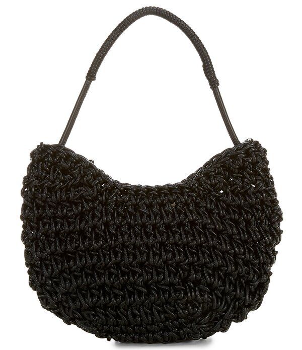 アンナアヴァ レディース バッグ ミニ Anna Ava Felicity Mini Woven Hobo Shoulder Bag Black ブラック
