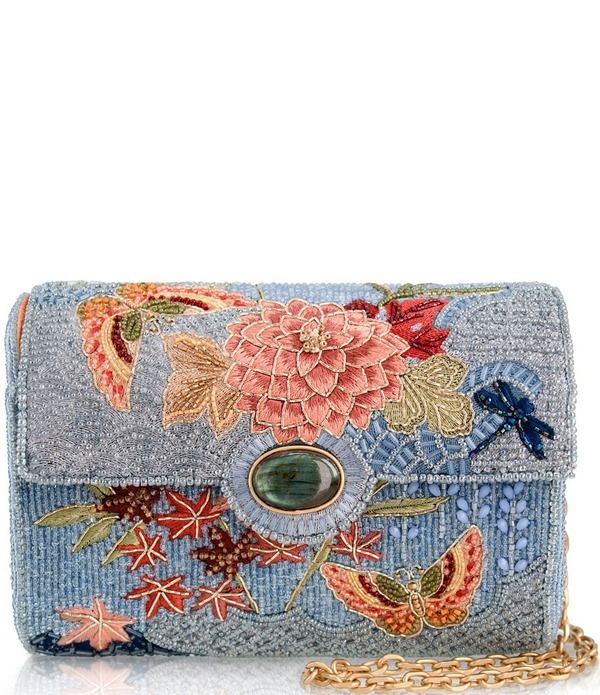 メリーフランセス レディース バッグ Mary Frances Lotus Mist Beaded Crossbody Handbag Blue ブルー