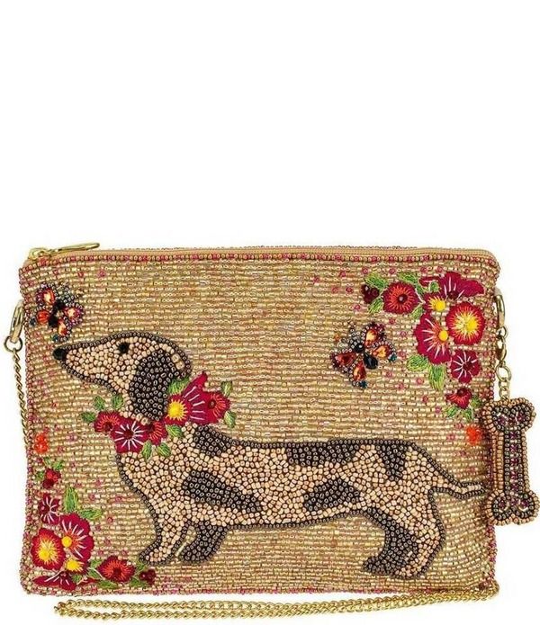 メリーフランセス レディース バッグ ミニ Mary Frances Doxie Beaded Mini Crossbody Clutch Bag Light Brown ブラウン